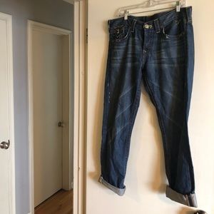 True religion cropped boyfriend jeans 31